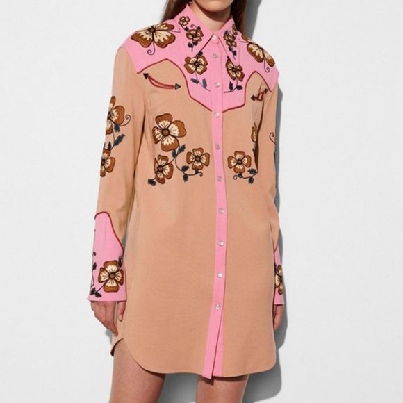 Coach Dresses & Skirts - NEW COACH 1941 Pearl Snap Western Embroidery Dress